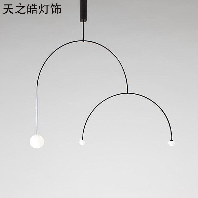 极简几何线条吊灯简约现客厅餐桌卧室床头丹麦鱼线灯具,家装灯饰光源,客厅吊灯,淘宝优惠券,粉丝福利购,淘宝优惠卷