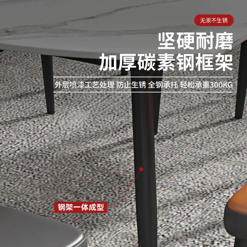 可伸缩岩板餐桌椅组合小户型现代简约经济型餐厅折叠餐桌可变圆桌