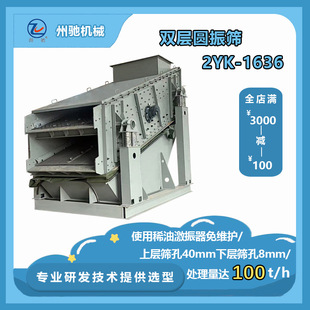 2YK-1636圆振筛矿石振动筛分设备直线筛圆振筛脱水筛多层筛分矿用