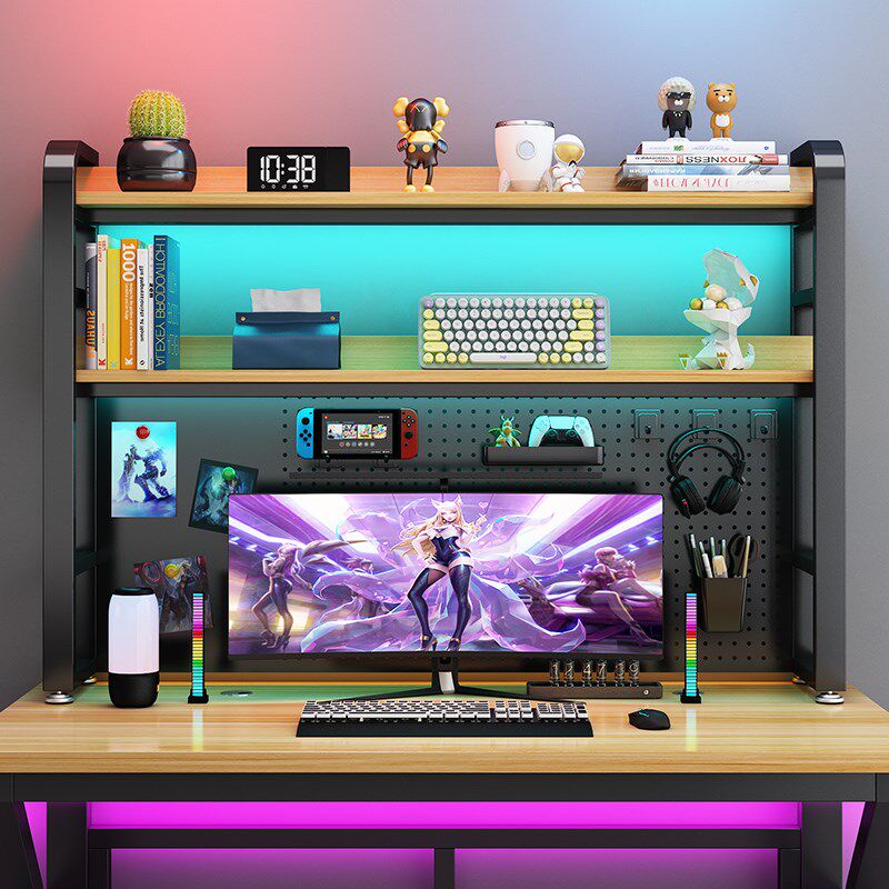 电脑桌置物架桌面改造神器桌上洞洞板电竞书桌学生家用收纳置物架