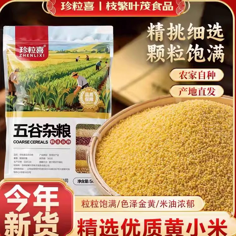 珍粒喜黄小米500g袋装优质小米云南农家自种月子米炖粥糙米杂粮