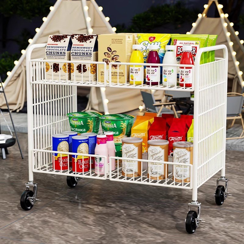 摆摊折叠小推车移动可伸缩展示台货架篮子带轮