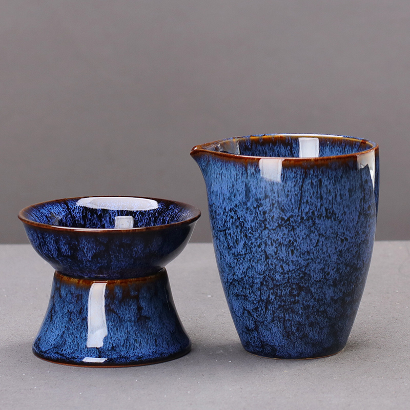 窑变公道杯茶漏一体陶瓷家用办公功夫茶具配件分茶器茶道茶海过滤