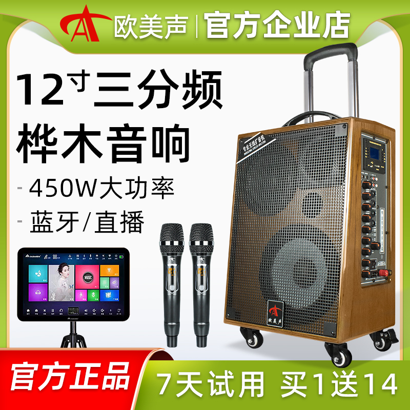 欧美声512V/510V/508/506V户外使用唱歌音响12寸演出拉杆音箱