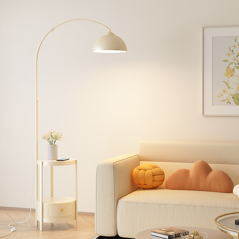 法式奶油风钓鱼灯落地灯客厅卧室沙发旁边几置物架高级感网红台灯