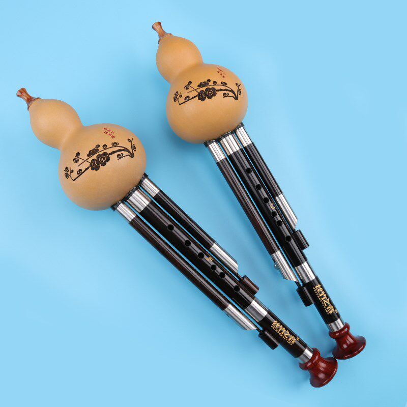 葫芦丝c调降b调F调G调黑檀木加接推拉杆成人专业演奏型云南葫芦丝