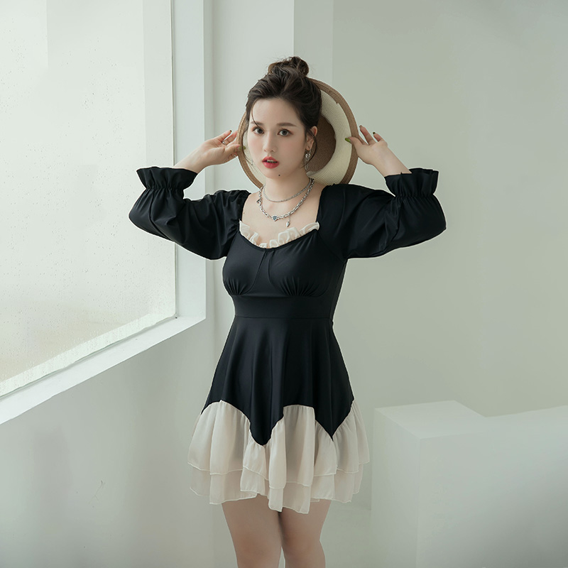 大码泳衣女胖mm遮肉显瘦200斤保守2023新款夏季微胖女孩分体裙式