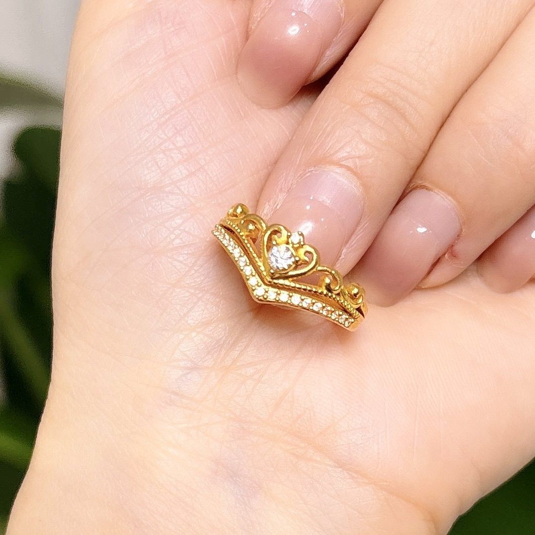18K金饰品 镶嵌 爱心皇冠 戒指 经典百搭,珠宝/钻石/翡翠,手饰,淘宝优惠券,粉丝福利购,淘宝优惠卷