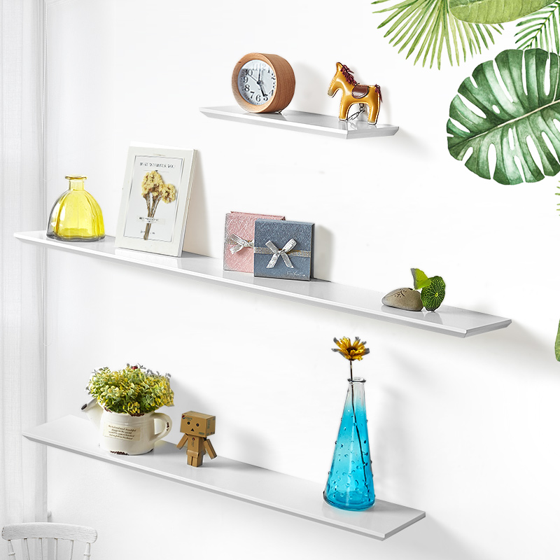 简约客厅墙上置物架 卧室隔板整理架 墙壁收纳架壁挂搁板书架CD