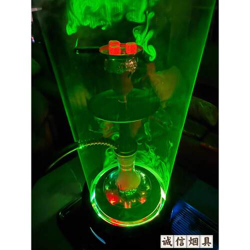 阿拉伯水烟LED灯盘 激光底座七彩发光灯玻璃壶充电灯Shisha