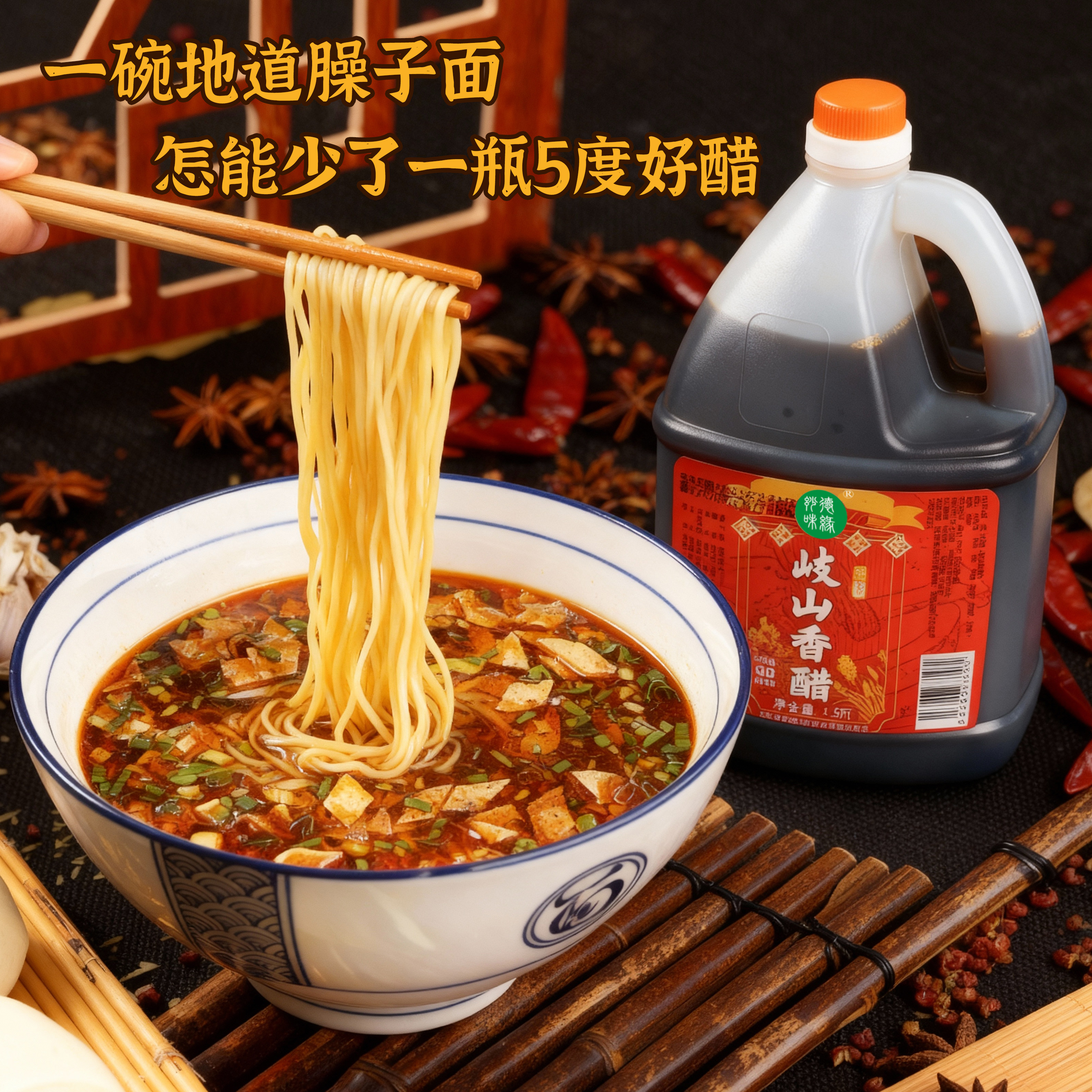 岐山特产农家香醋手工贡醋纯粮酿造拌菜食醋无添高度调味泡脚醋