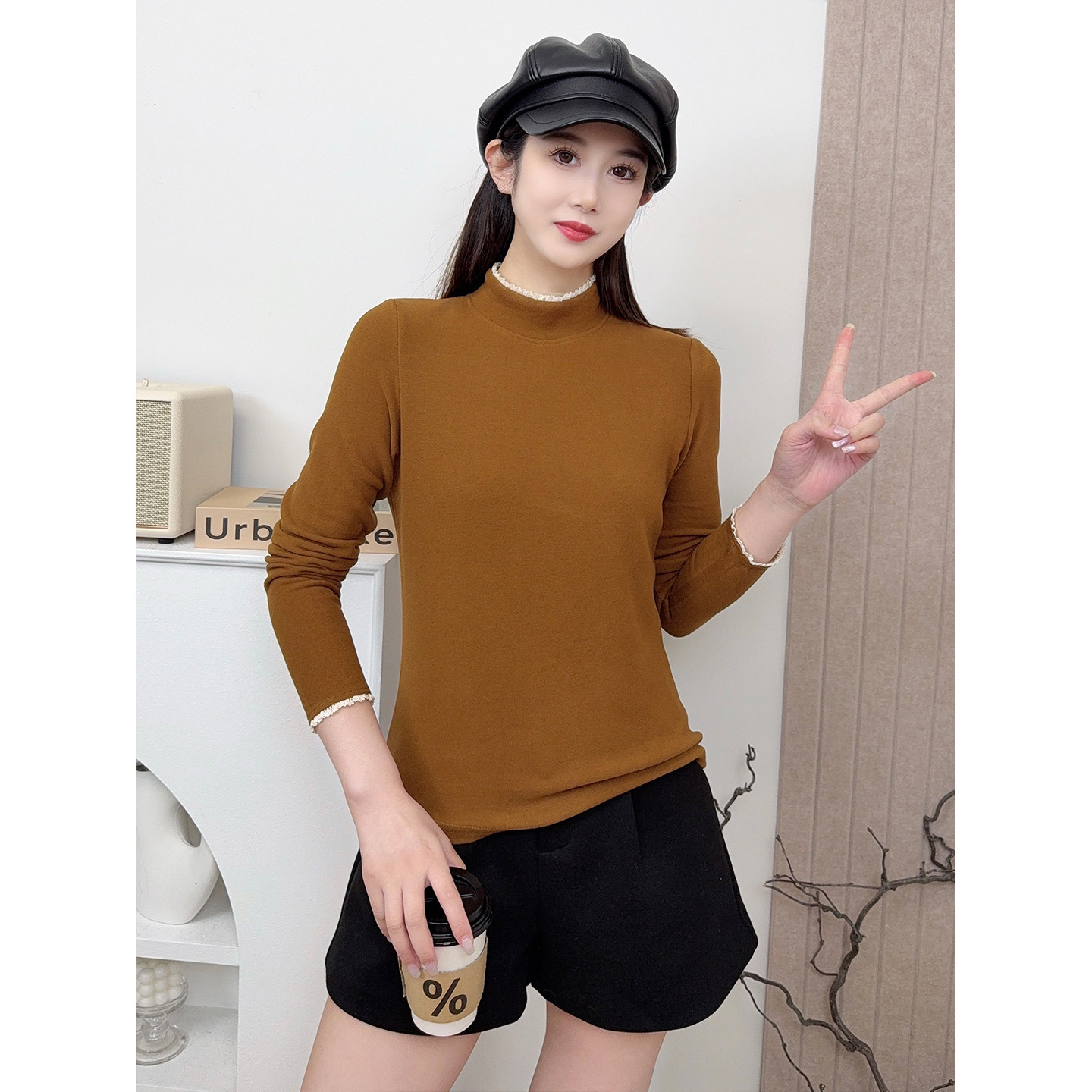 2025新款双面德绒半高领卫衣