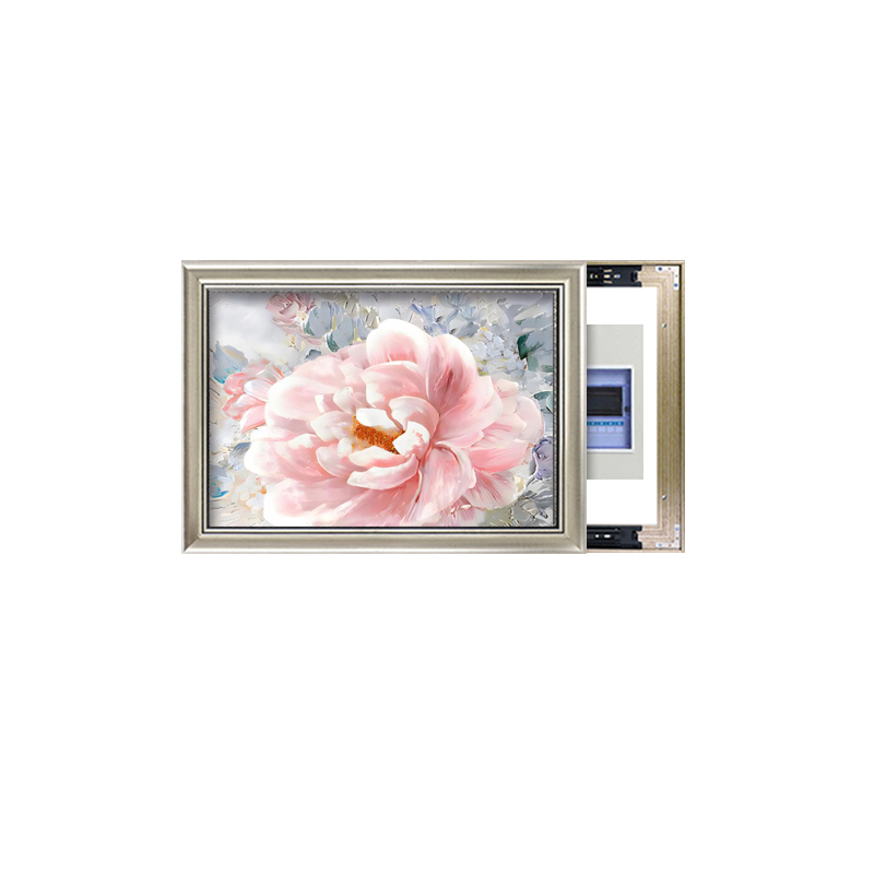新中式牡丹花卉电表箱装饰画免打孔遮挡盒配电箱挂画电源开关壁画图片
