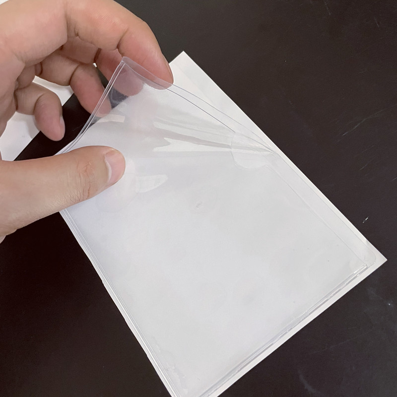 pvc软胶周转箱标签袋物料套透明自粘卡袋背胶卡套货架标签贴胶套
