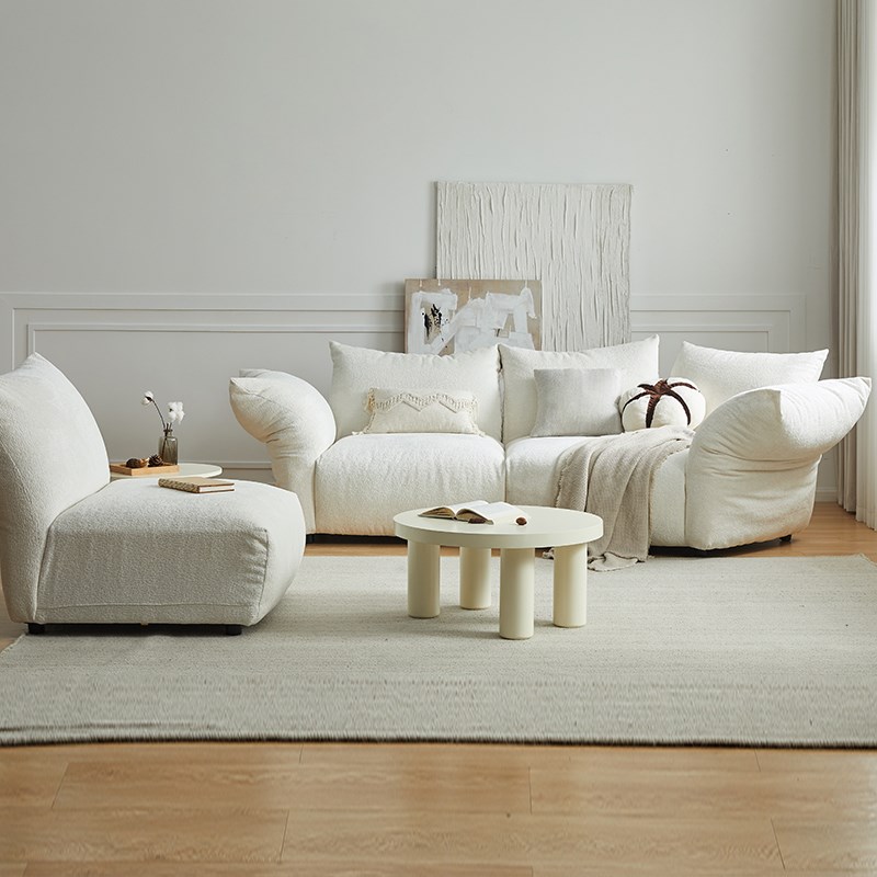 支吾睡莲沙发客厅小户型简约现轻奢布艺实木简约网红花瓣沙发