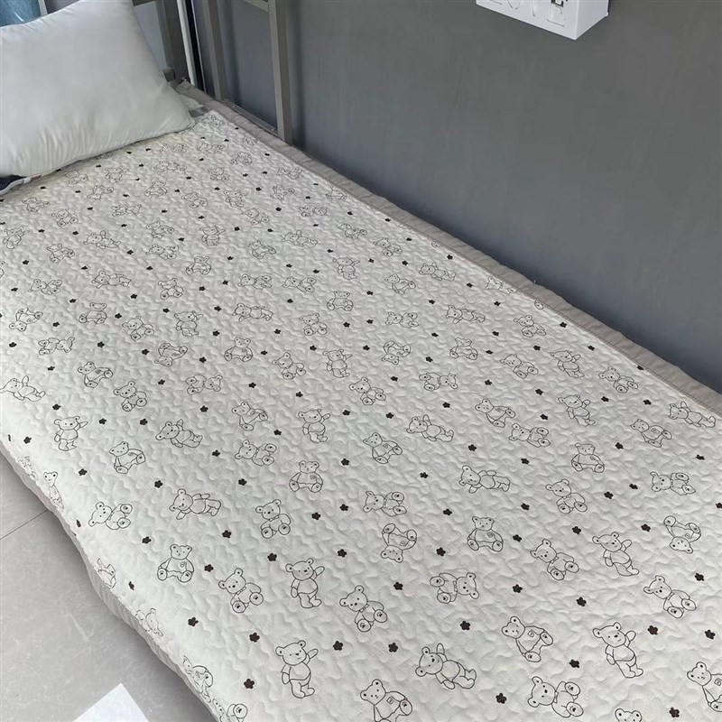 新款棉麻床上柔软透气学生宿舍床盖90*220cm宽边床单人床