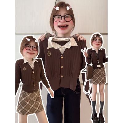 新咖啡色高腰加绒半身裙女