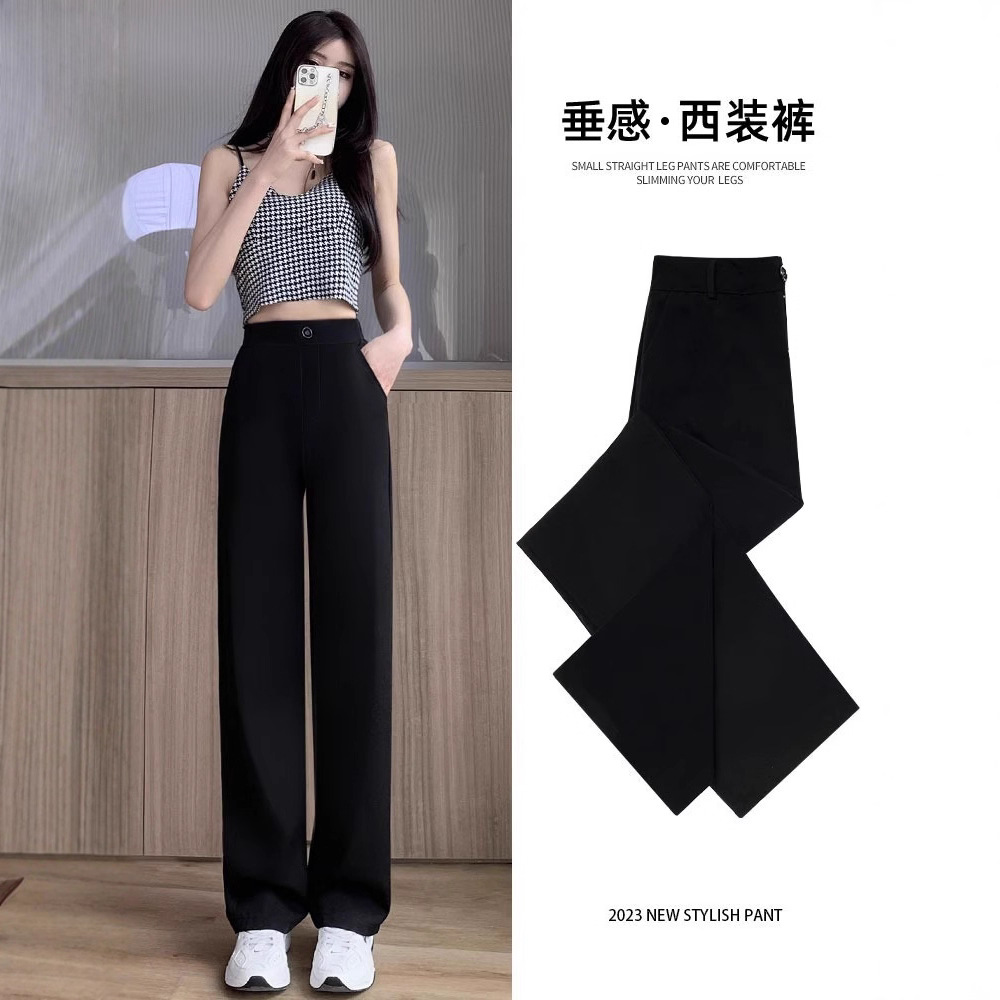 垂感窄版直筒西裤女2025新款
