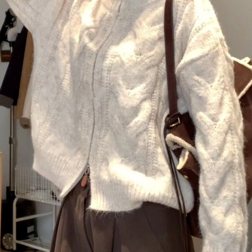 慵懒风高级感拉链毛衣内搭