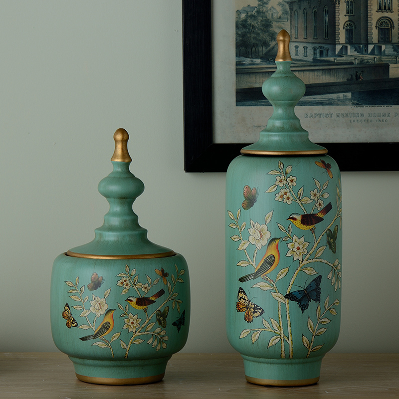 陶瓷储物罐装饰摆件收纳家居玄关欧式样板房软装装饰品摆设