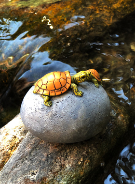 创意可爱小乌龟树脂摆件田园花盆微景观盆景盆栽布景装饰动物仿真