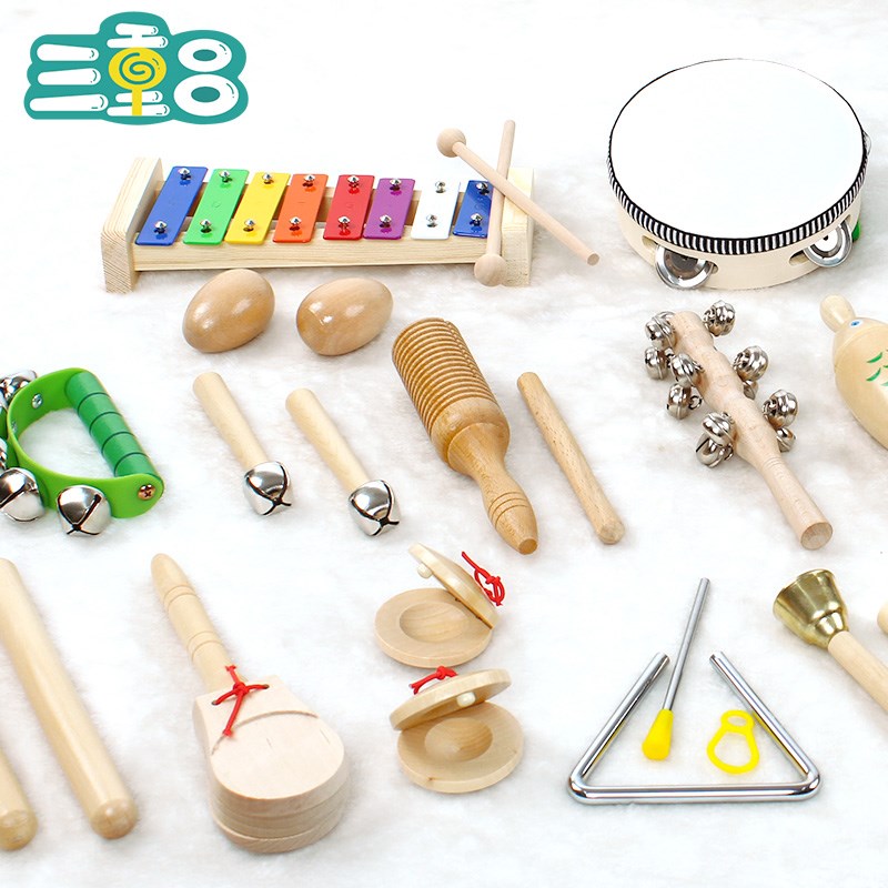 奥尔夫大号碰铃幼儿园小学教师双响筒三角铁手摇铃鼓沙锤