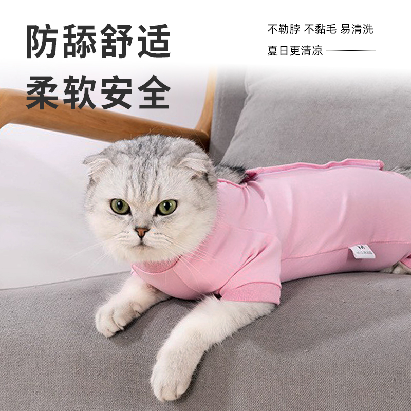 宠物衣服防护衣母猫断奶服术後服透气舒适防舔猫咪绝育服生理服