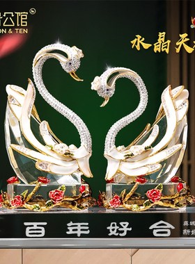 结婚礼物送新人摆件百年好合婚房装饰送新婚定制礼物