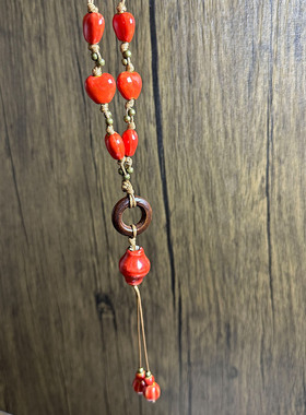 毛衣链秋冬高档大气高级感轻奢精致百搭长款吊坠小众爱心陶瓷项链