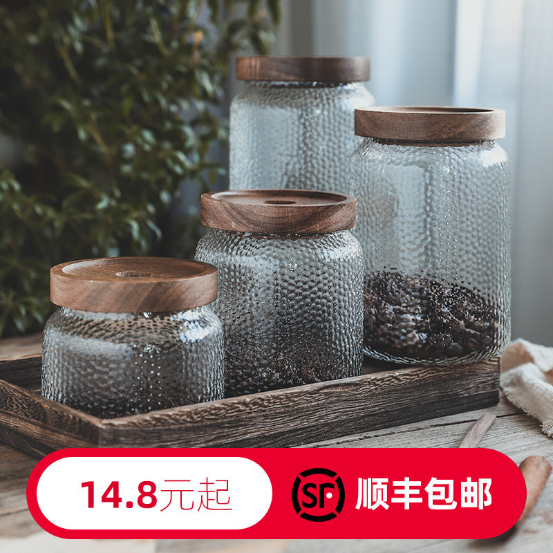 日式玻璃储物罐厨房食品杂粮咖啡豆茶叶密封罐家用透明储藏收纳罐,厨房/烹饪用具,密封罐,淘宝优惠券,粉丝福利购,淘宝优惠卷