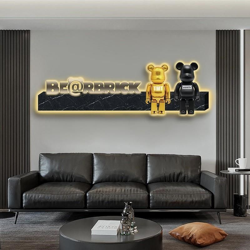 暴力熊客厅装饰画轻奢沙发背景墙挂画灯发光画壁画带灯,家居饰品,氛围画/灯画,淘宝优惠券,粉丝福利购,淘宝优惠卷