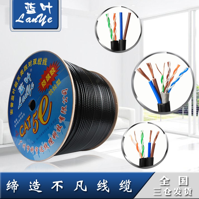 芯监控网线带电源一体线室外专用网络线电源二合一综合线0米