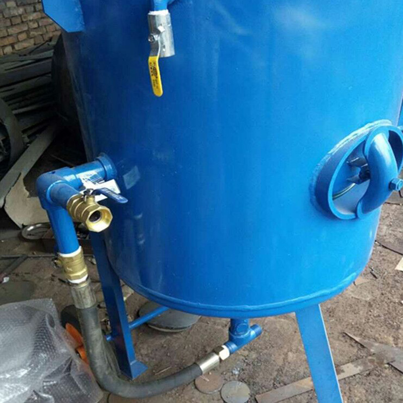 船厂树根大理石麻面抛光打毛铁木板气动除锈移动高压开放式喷砂机
