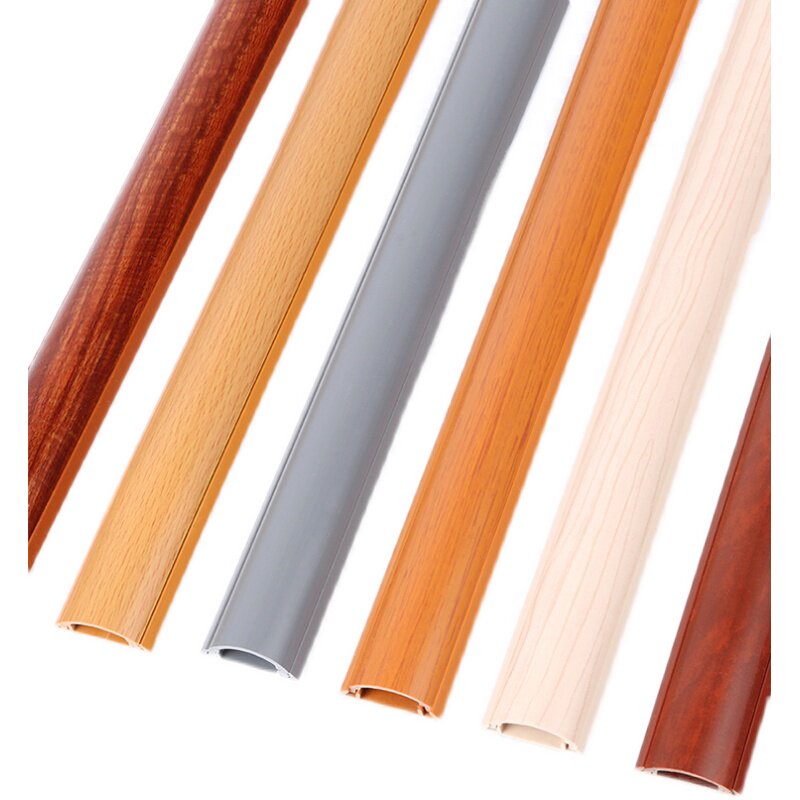 7cmPVC明装线槽地线槽防踩自粘弧形电线网线地槽装饰美化走线槽