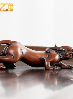 铜之魂紫铜瑞兽螭龙摆件貔貅车载装饰品文创镇纸笔架案头清供书房