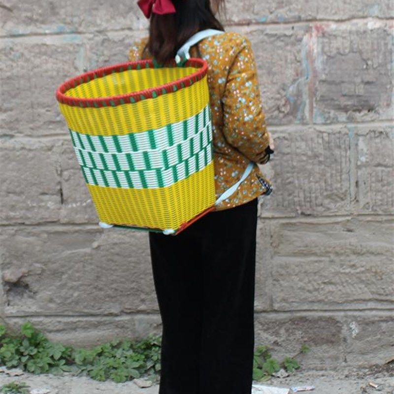 彷背篓塑料买菜家用编织藤编背篼背筐手工云贵川篮子,特色手工艺,竹编/竹雕,淘宝优惠券,粉丝福利购,淘宝优惠卷