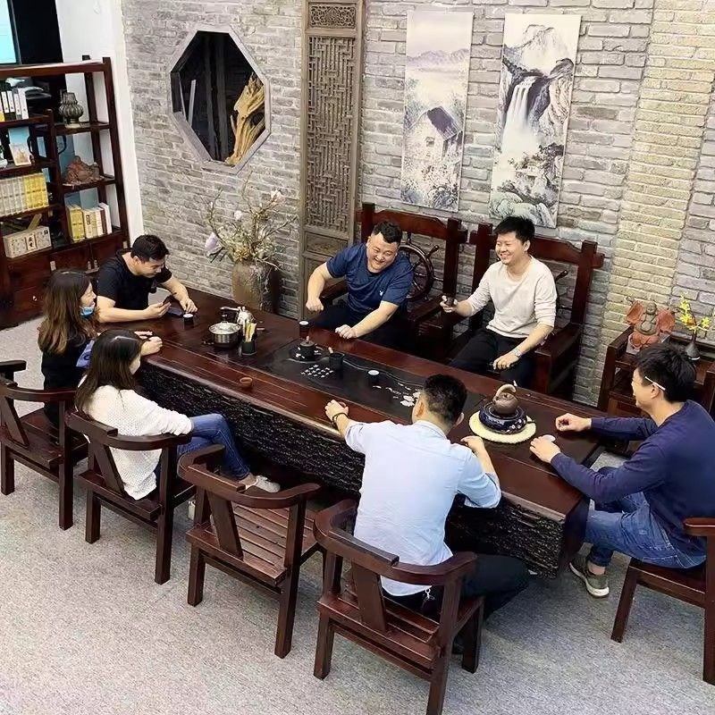 老船木泡茶桌椅组合中式实木功夫茶几客厅茶台家用办公室高档茶桌