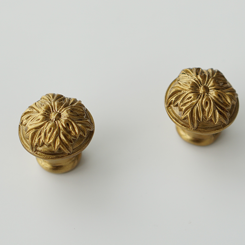 纯铜欧式法式英式美式抽屉柜门橱柜衣柜金色黄铜拉手中古铜把手