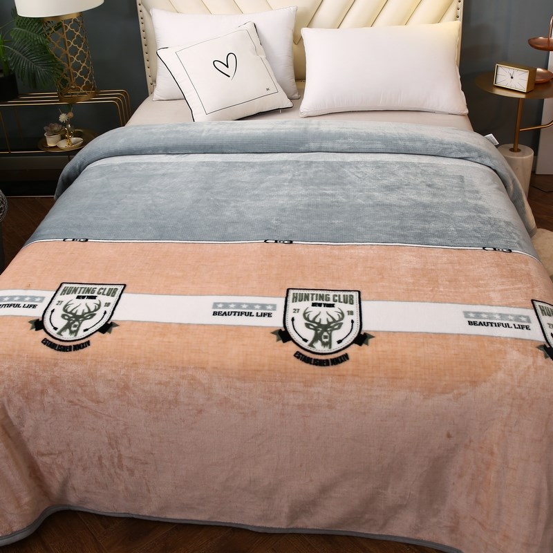 冬季保暖珊瑚绒铺床毯子法兰绒毛毯加厚单人学生宿舍毛绒加绒床单