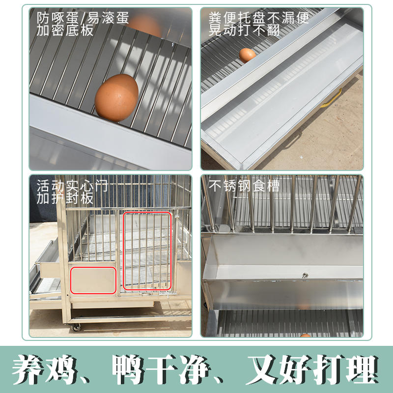 不锈钢鸡笼室外防雨防晒大型笼子自动落蛋鸟笼鸭笼鹅笼禽类养殖笼