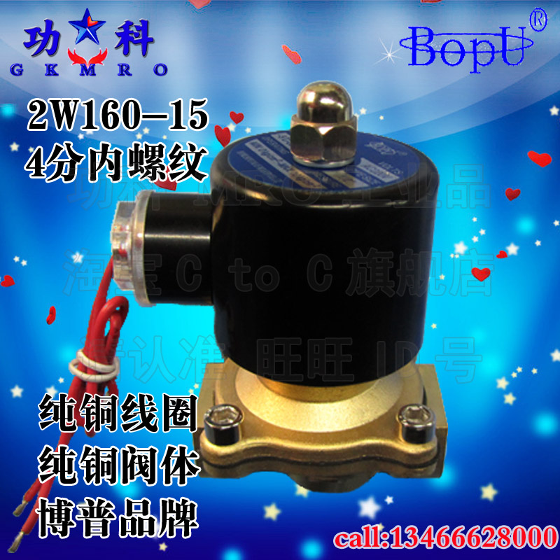 纯铜电磁阀 气阀水阀 常闭 2分3分4分6分1寸2寸 220V24V12V 博普