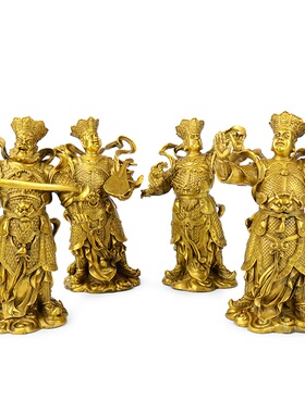 四刚摆件大号四大天王护法铜像家居装饰品桌面摆设