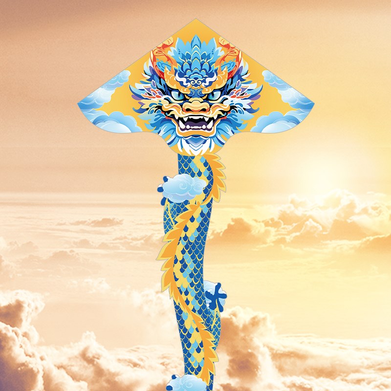 踏云国潮龙年新款风筝儿童大人潍坊2024年网红微风易飞线轮盘