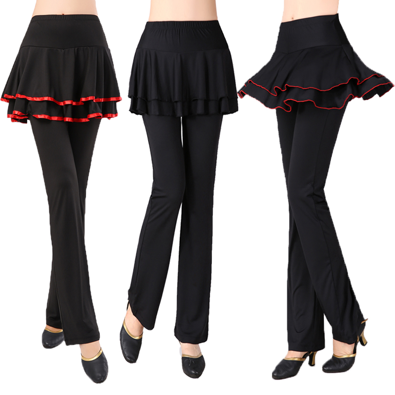 广场舞服装新款裙裤牛奶丝拉丁舞裤跳舞裤长裤子女秋冬季舞蹈裤裙