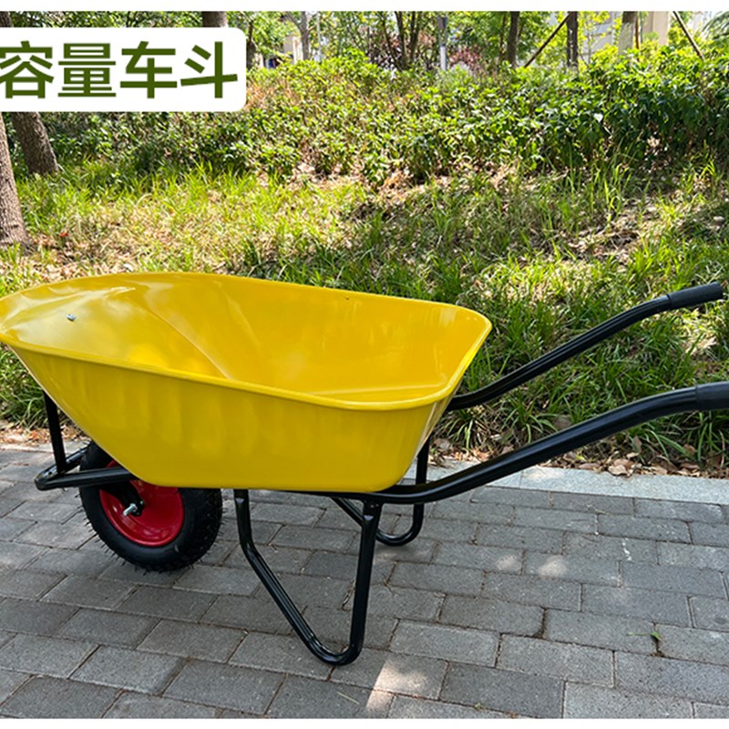农用独轮小推车单轮货车推沙泥土花园垃圾建筑肥料工地手推车工具
