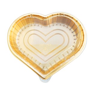 金色一次性心形寿司盒刺身拼盘外卖餐盒海鲜鱼生包装盒礼品情人节