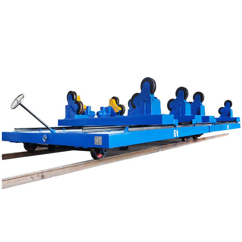 零部件运送电动平板车20吨环形转弯轨道地平车双向移动地轨转运车