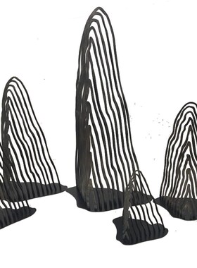 现代简约铁艺假山摆件花园房地产户外园林酒店工艺金属雕塑艺术品