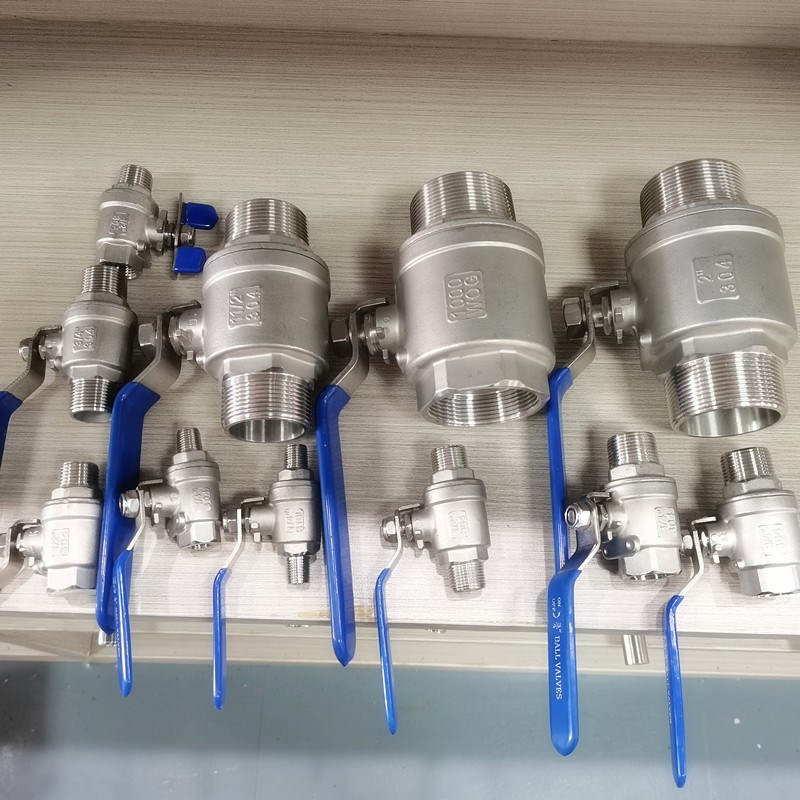 304不锈钢二片式内外丝单外丝球阀双外丝Q11丝扣球阀