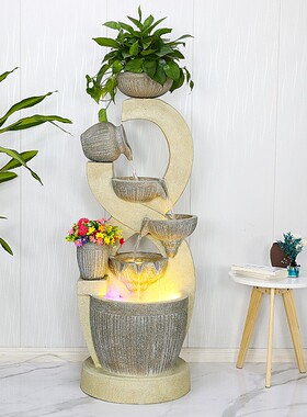 八方来财流水摆件客厅室内装饰品落地喷泉景观循环水来运转加湿器